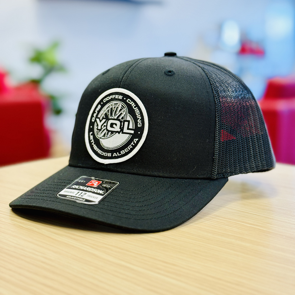 CarsCoffeeCruising YQL 112 Trucker Cap – Patches, Pavement, and Petrol Vibes